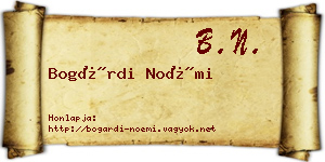 Bogárdi Noémi névjegykártya