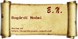 Bogárdi Noémi névjegykártya